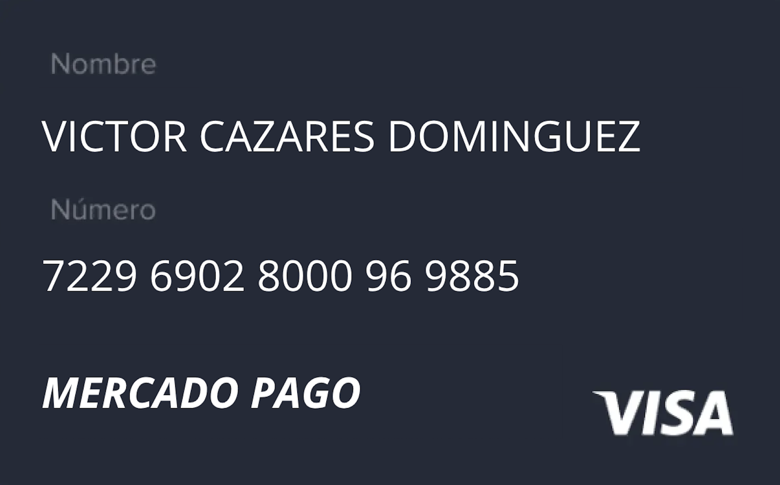 Información de pago de Mercado Pago